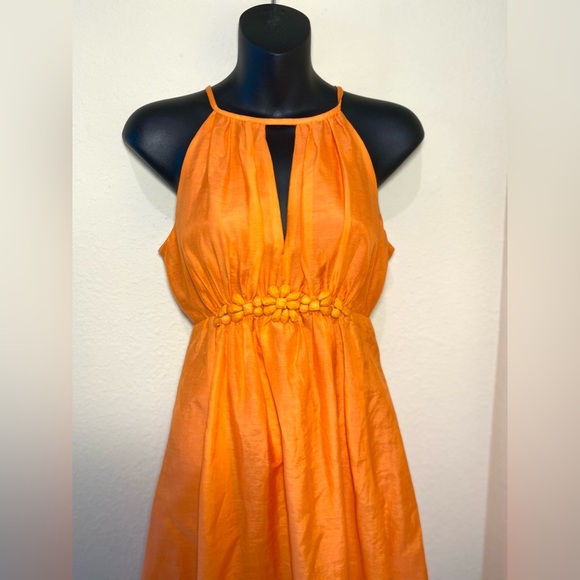 Silk Orange Dress Esley - Picture 8 of 15